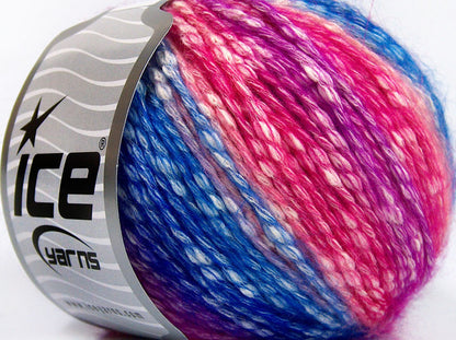 Lot of 8 Skeins Ice Yarns COTTON PASTEL (77% Cotton) Yarn Blue Shades Pink Shades