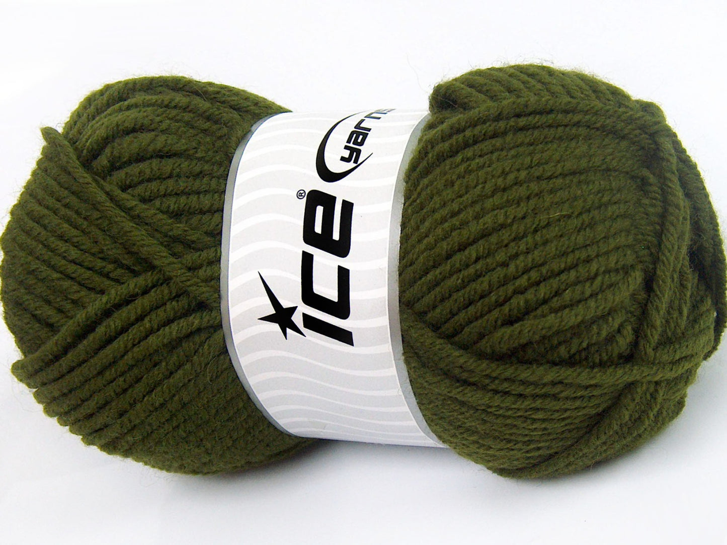 Lot of 4 x 100gr Skeins Ice Yarns WOOL CHUNKY (30% Wool) Yarn Khaki