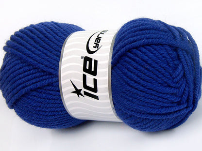 Lot of 4 x 100gr Skeins Ice Yarns WOOL CHUNKY (30% Wool) Yarn Blue