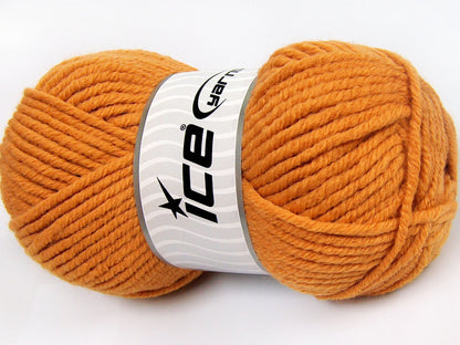 Lot of 4 x 100gr Skeins Ice Yarns WOOL CHUNKY (30% Wool) Yarn Gold