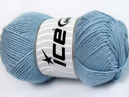 Lot of 4 x 100gr Skeins Ice Yarns BAMBOO SOFT (50% Bamboo) Yarn Light Blue