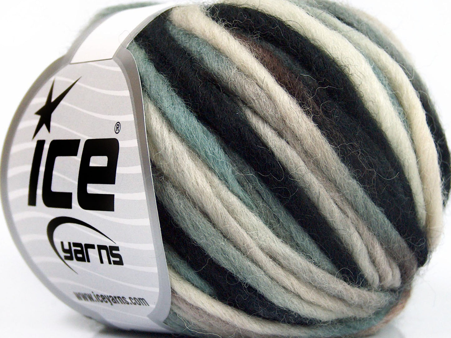 Lot of 6 Skeins Ice Yarns SALE LUXURY-PREMIUM (100% Wool) Yarn Black Cream Camel Light Turquoise