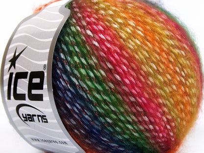 Lot of 8 Skeins Ice Yarns MIRELLA (15% Mohair) Yarn Gold Shades Red Green Navy