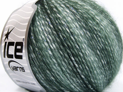 Lot of 8 Skeins Ice Yarns MIRELLA (15% Mohair) Yarn Green Shades Black White