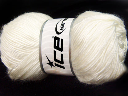 Lot of 4 x 100gr Skeins Ice Yarns RAINBOW SOLID Hand Knitting Yarn Ecru