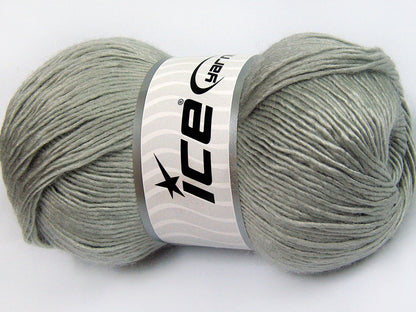 Lot of 4 x 100gr Skeins Ice Yarns RAINBOW SOLID Hand Knitting Yarn Light Grey