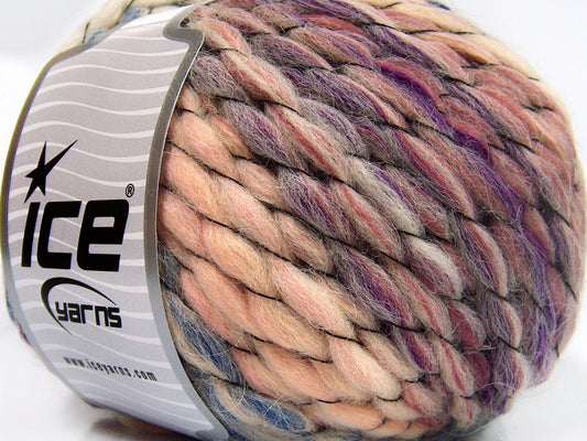 Lot of 2 x 150gr Skeins Ice Yarns ALPACA COLOR JUMBO (15% Alpaca 15% Wool) Yarn Pink Shades Beige Purple Blue