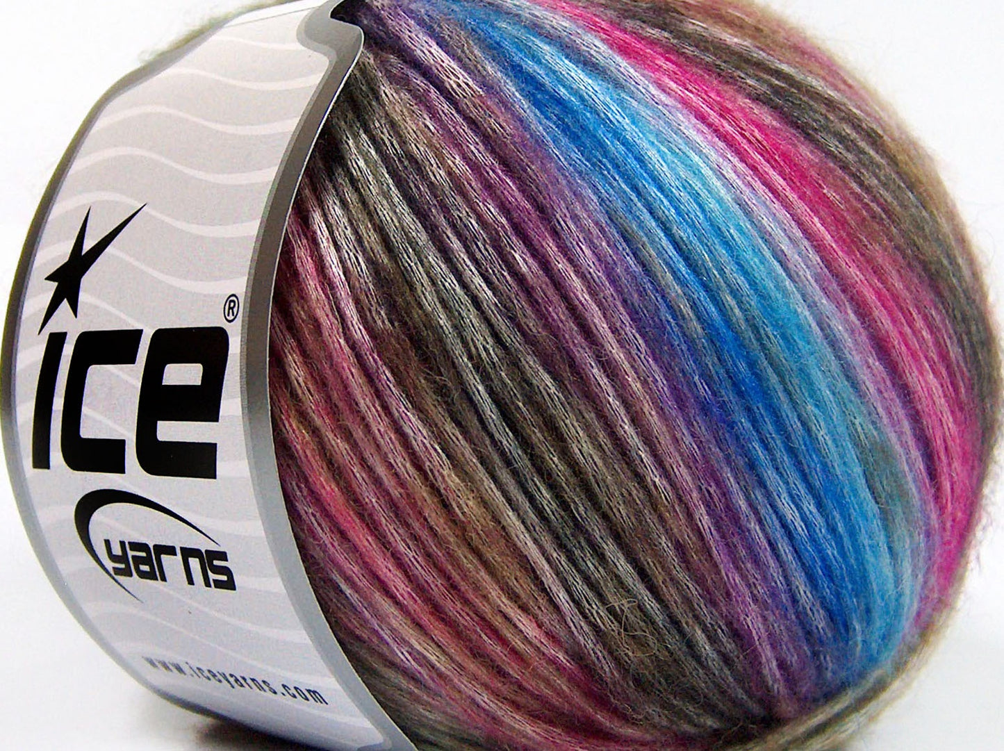 Lot of 8 Skeins Ice Yarns ROCK N ROLL (15% Wool 50% Modal) Yarn Brown Shades Fuchsia Blue Shades