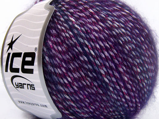Lot of 8 Skeins Ice Yarns MIRELLA (15% Mohair) Hand Knitting Yarn Purple Shades