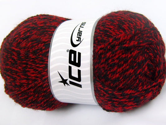 Lot of 4 x 100gr Skeins Ice Yarns Bulky ATLAS Hand Knitting Yarn Black Red