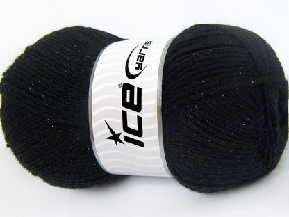 Lot of 4 x 100gr Skeins Ice Yarns STAR GLITZ Hand Knitting Yarn Black