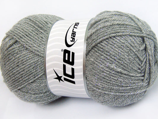 Lot of 4 x 100gr Skeins Ice Yarns STAR GLITZ Hand Knitting Yarn Grey