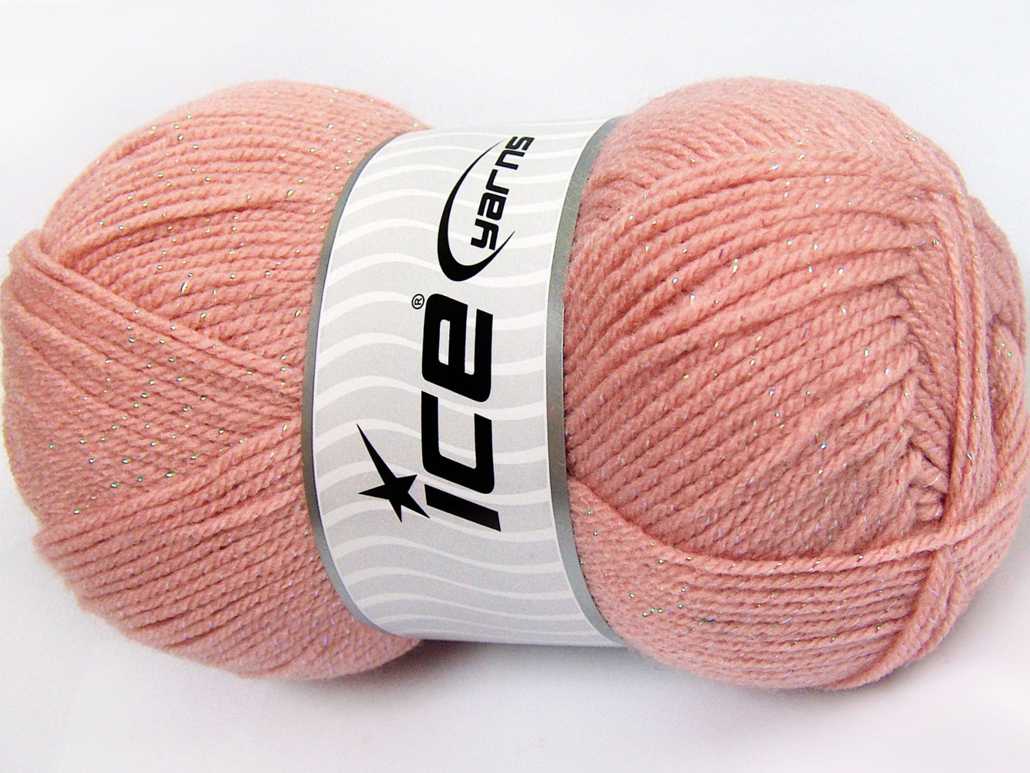 Lot of 4 x 100gr Skeins Ice Yarns STAR GLITZ Hand Knitting Yarn Salmon