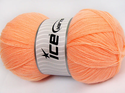 Lot of 4 x 100gr Skeins Ice Yarns KRISTAL Hand Knitting Yarn Salmon