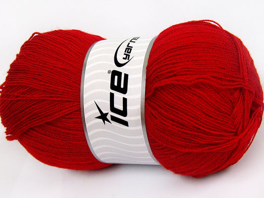 Lot of 4 x 100gr Skeins Ice Yarns KRISTAL Hand Knitting Yarn Marsala Red