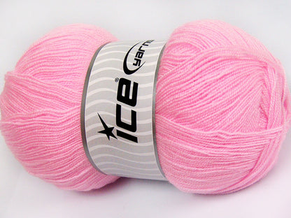 Lot of 4 x 100gr Skeins Ice Yarns KRISTAL Hand Knitting Yarn Baby Pink
