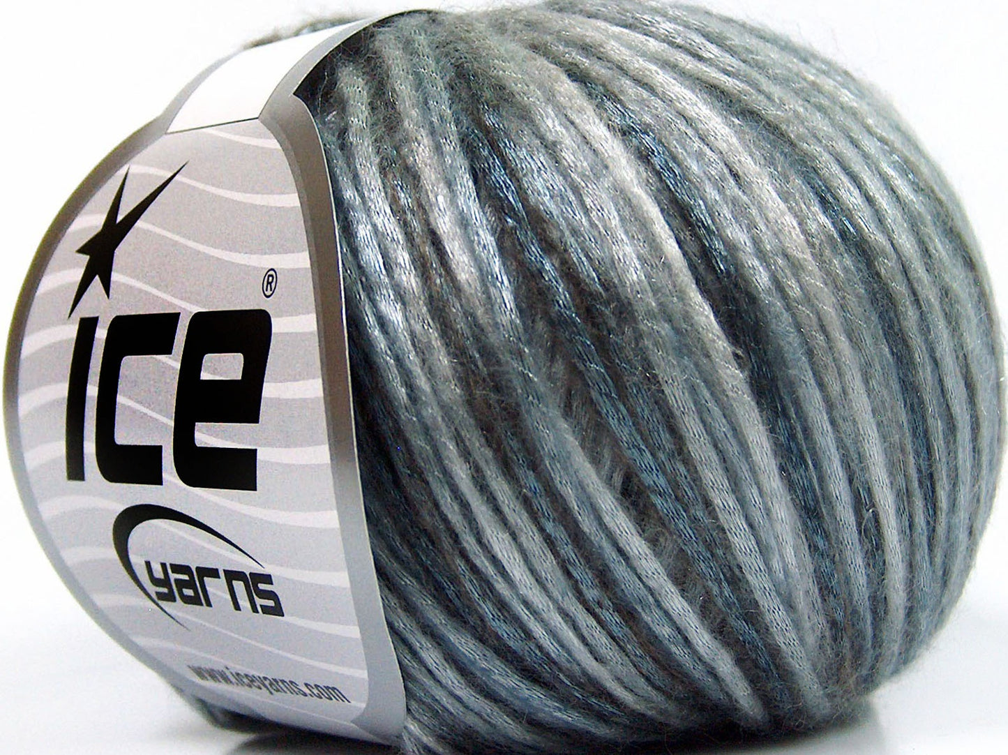 Lot of 8 Skeins Ice Yarns ROCKABILLY COLOR (67% Tencel) Yarn Grey Shades Light Blue