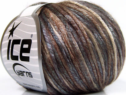 Lot of 8 Skeins Ice Yarns ROCKABILLY COLOR (67% Tencel) Yarn Brown Shades Light Grey