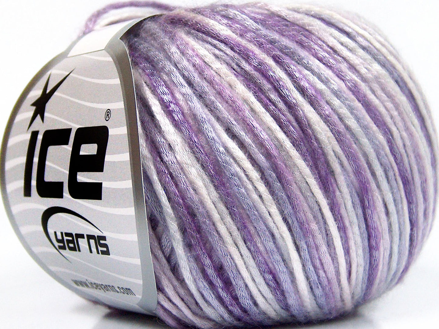 Lot of 8 Skeins Ice Yarns ROCKABILLY COLOR (67% Tencel) Yarn Lilac Shades White