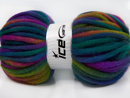 Lot of 3 x 100gr Skeins Ice Yarns SALE WINTER (20% Wool) Yarn Blue Green Shades Fuchsia Gold