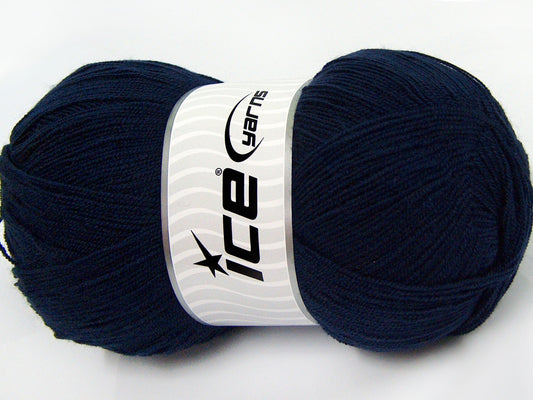 Lot of 4 x 100gr Skeins Ice Yarns KRISTAL Hand Knitting Yarn Dark Navy