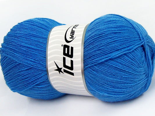 Lot of 4 x 100gr Skeins Ice Yarns KRISTAL Hand Knitting Yarn Blue