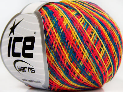 Lot of 10 Skeins Ice Yarns SALE SELF-STRIPING Yarn Neon Pink Turquoise Yellow Green