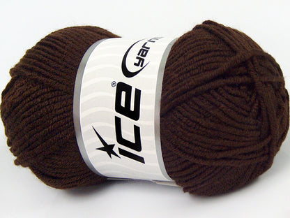 Lot of 8 Skeins Ice Yarns ELITE BABY Hand Knitting Yarn Dark Brown