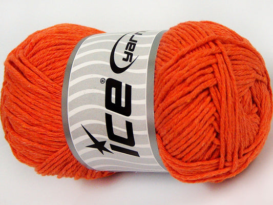 Lot of 4 x 100gr Skeins Ice Yarns NATURAL COTTON WORSTED (100% Cotton) Yarn Orange
