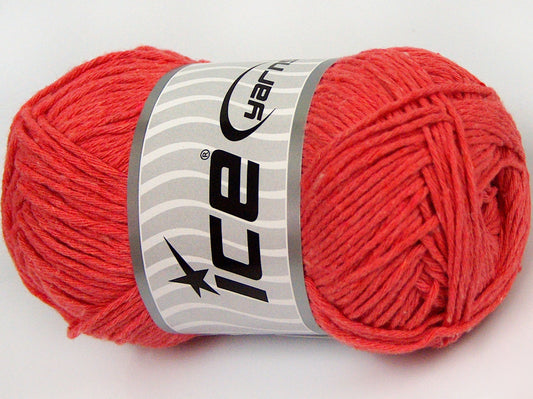 Lot of 4 x 100gr Skeins Ice Yarns NATURAL COTTON WORSTED (100% Cotton) Yarn Salmon