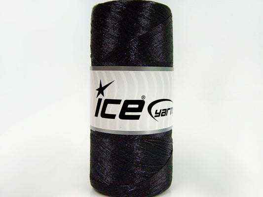 Lot of 2 x 200gr Skeins Ice Yarns METALLIC COTTON (30% Cotton) Yarn Black