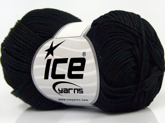 Lot of 6 Skeins Ice Yarns GIZA COTTON Hand Knitting Yarn Black