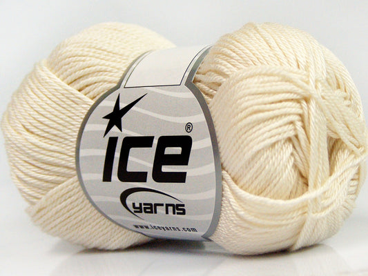 Lot of 6 Skeins Ice Yarns GIZA COTTON Hand Knitting Yarn Ecru