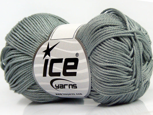 Lot of 6 Skeins Ice Yarns GIZA COTTON Hand Knitting Yarn Grey
