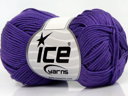 Lot of 6 Skeins Ice Yarns GIZA COTTON Hand Knitting Yarn Lavender