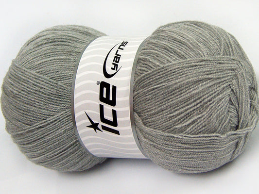Lot of 4 x 100gr Skeins Ice Yarns KRISTAL Hand Knitting Yarn Light Grey