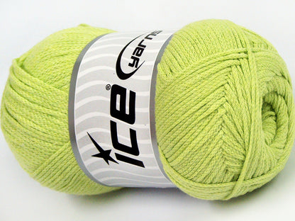 Lot of 4 x 100gr Skeins Ice Yarns NATURAL COTTON AIR (100% Cotton) Yarn Light Green