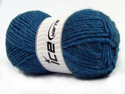 Lot of 4 x 100gr Skeins Ice Yarns MOHAIR BULKY (5% Mohair 10% Wool) Yarn Jeans Blue