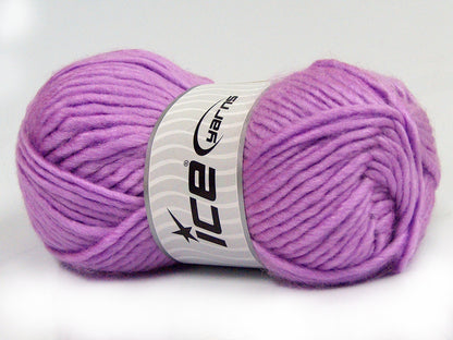 Lot of 4 x 100gr Skeins Ice Yarns MOHAIR BULKY (5% Mohair 10% Wool) Yarn Lilac