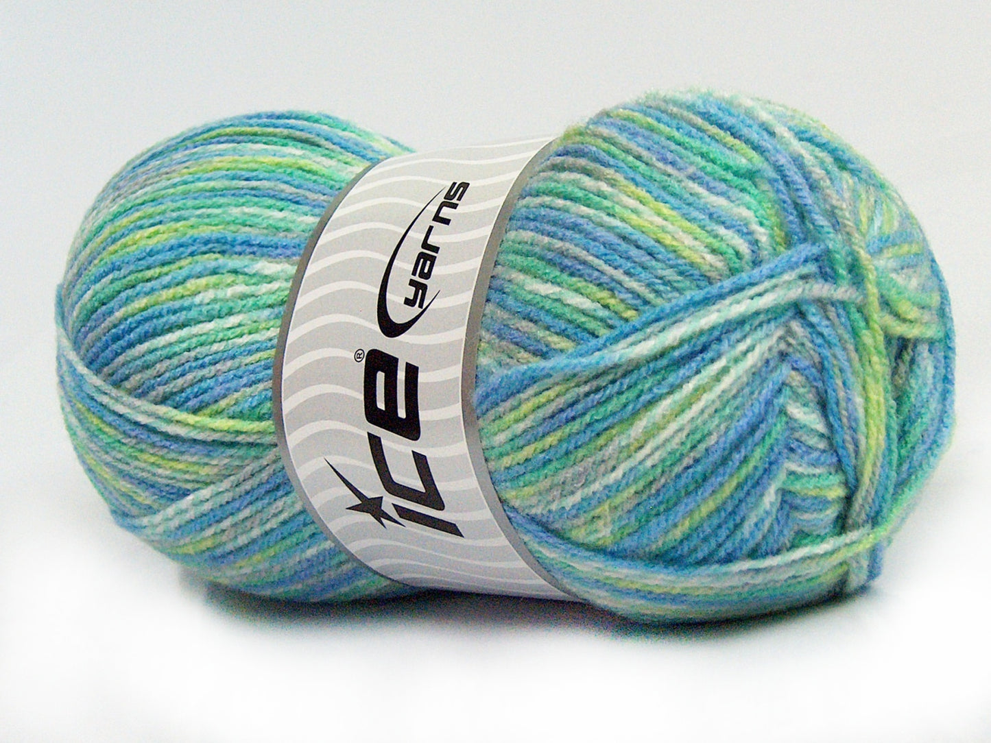 Lot of 4 x 100gr Skeins Ice Yarns BABY MIX Yarn Blue Green Light Grey White