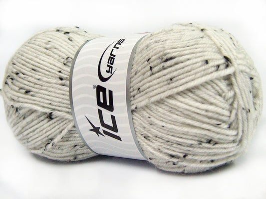 Lot of 4 x 100gr Skeins Ice Yarns SUPER TWEED (20% Wool 5% Viscose) Yarn Ecru