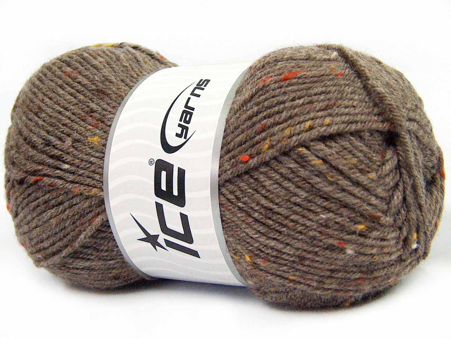 Lot of 4 x 100gr Skeins Ice Yarns SUPER TWEED (20% Wool 5% Viscose) Yarn Brown