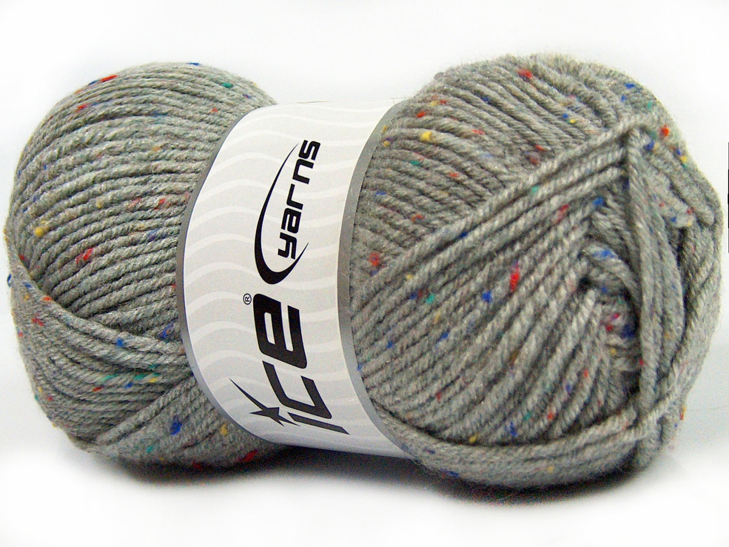 Lot of 4 x 100gr Skeins Ice Yarns SUPER TWEED (20% Wool 5% Viscose) Yarn Light Grey