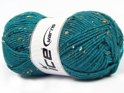 Lot of 4 x 100gr Skeins Ice Yarns SUPER TWEED (20% Wool 5% Viscose) Yarn Dark Teal