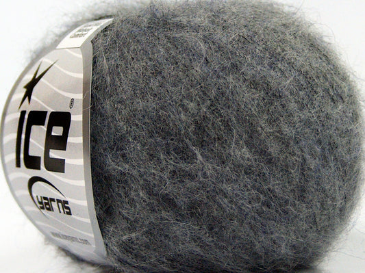 Lot of 10 Skeins Ice Yarns SUPERKID MOHAIR COMFORT (41% SuperKid Mohair 11% Merino Wool) Yarn Grey