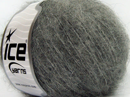 Lot of 8 Skeins Ice Yarns KID MOHAIR ALPACA LIGHT (41% Alpaca Superfine 41% Kid Mohair) Yarn Grey