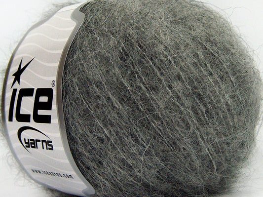 Lot of 8 Skeins Ice Yarns KID MOHAIR ALPACA LIGHT (41% Alpaca Superfine 41% Kid Mohair) Yarn Grey