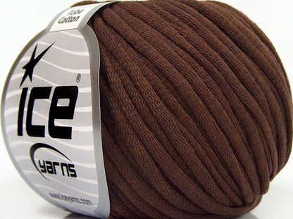 Lot of 8 Skeins Ice Yarns TUBE COTTON (70% Cotton) Yarn Dark Brown