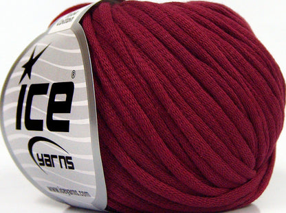 Lot of 8 Skeins Ice Yarns TUBE COTTON (70% Cotton) Hand Knitting Yarn Burgundy