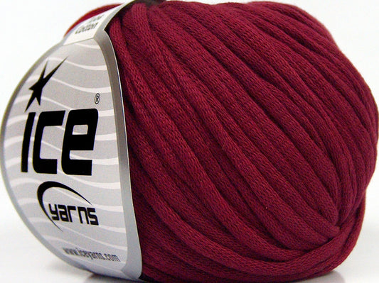 Lot of 8 Skeins Ice Yarns TUBE COTTON (70% Cotton) Hand Knitting Yarn Burgundy